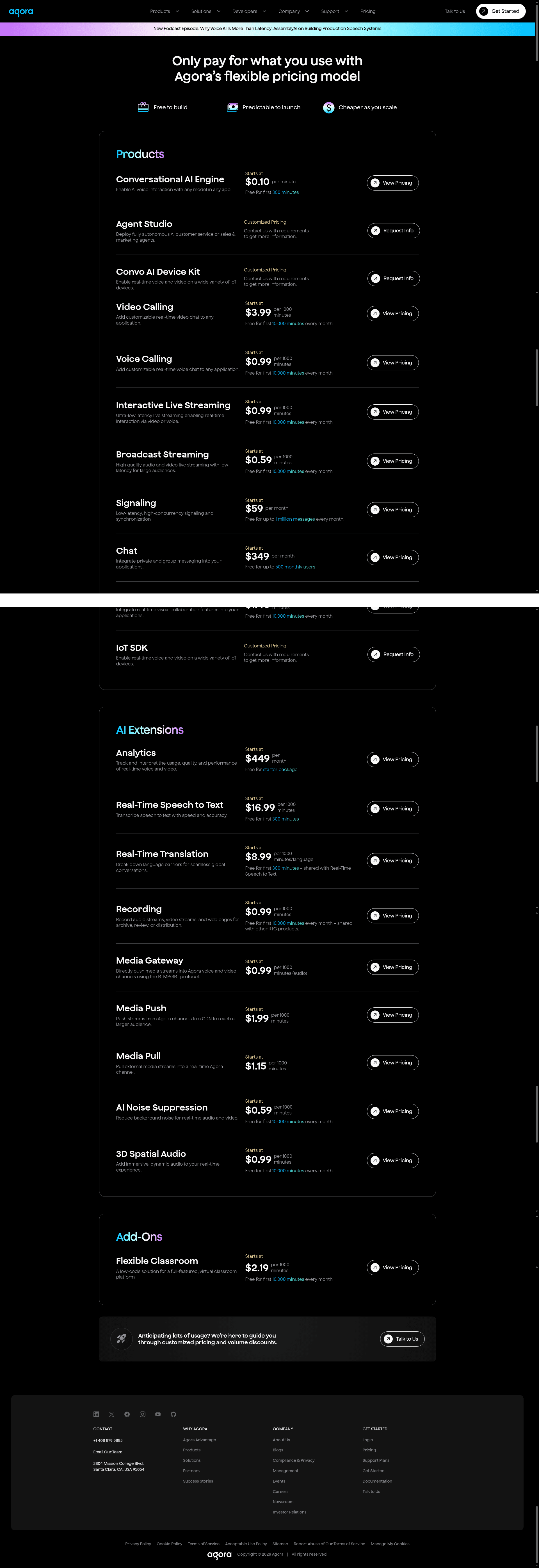 Screenshot of agora.io taken on August 4, 2026