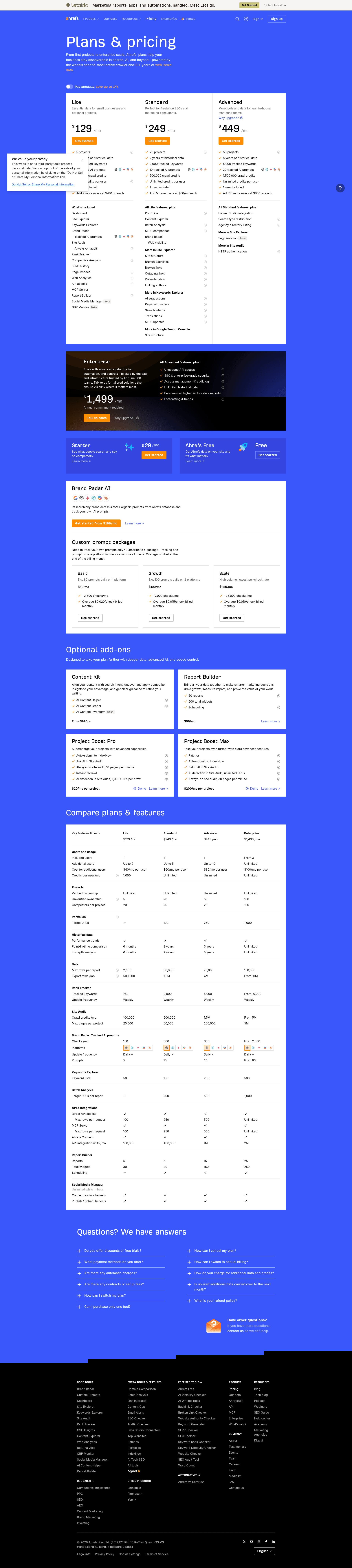 Screenshot of ahrefs.com taken on August 12, 2026