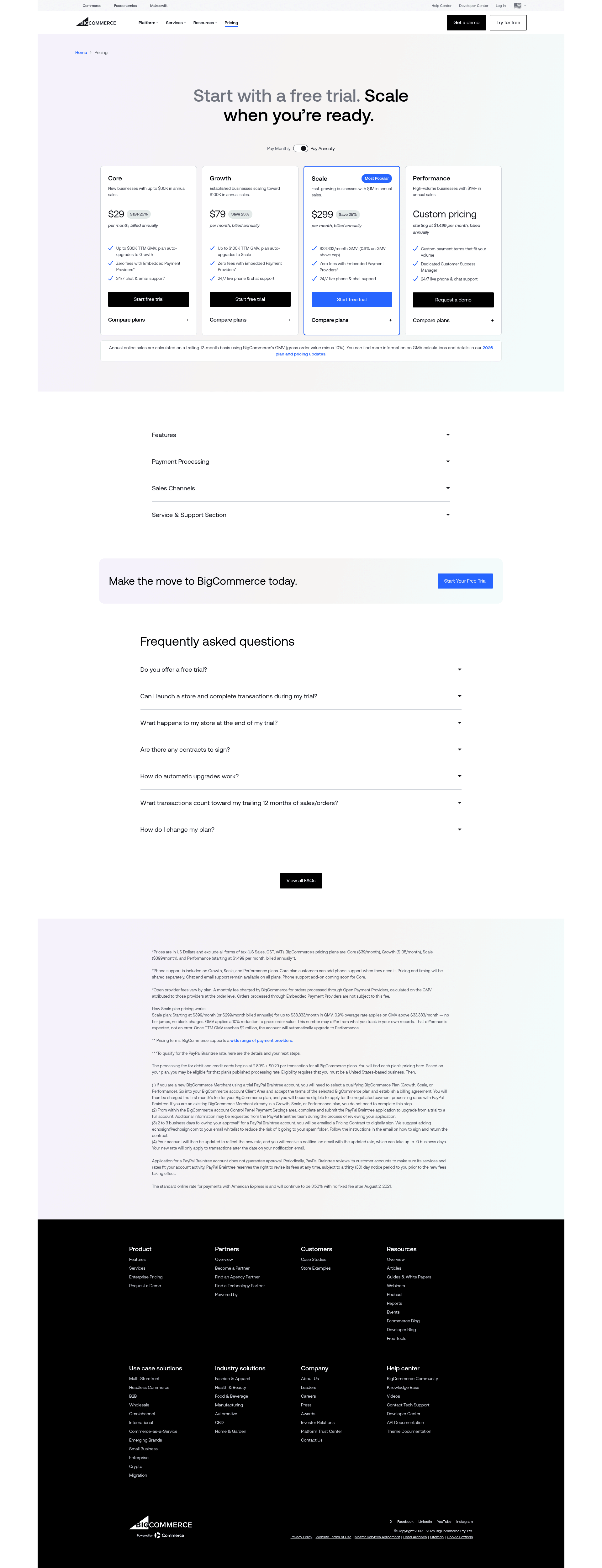 Screenshot of bigcommerce.com taken on August 4, 2026