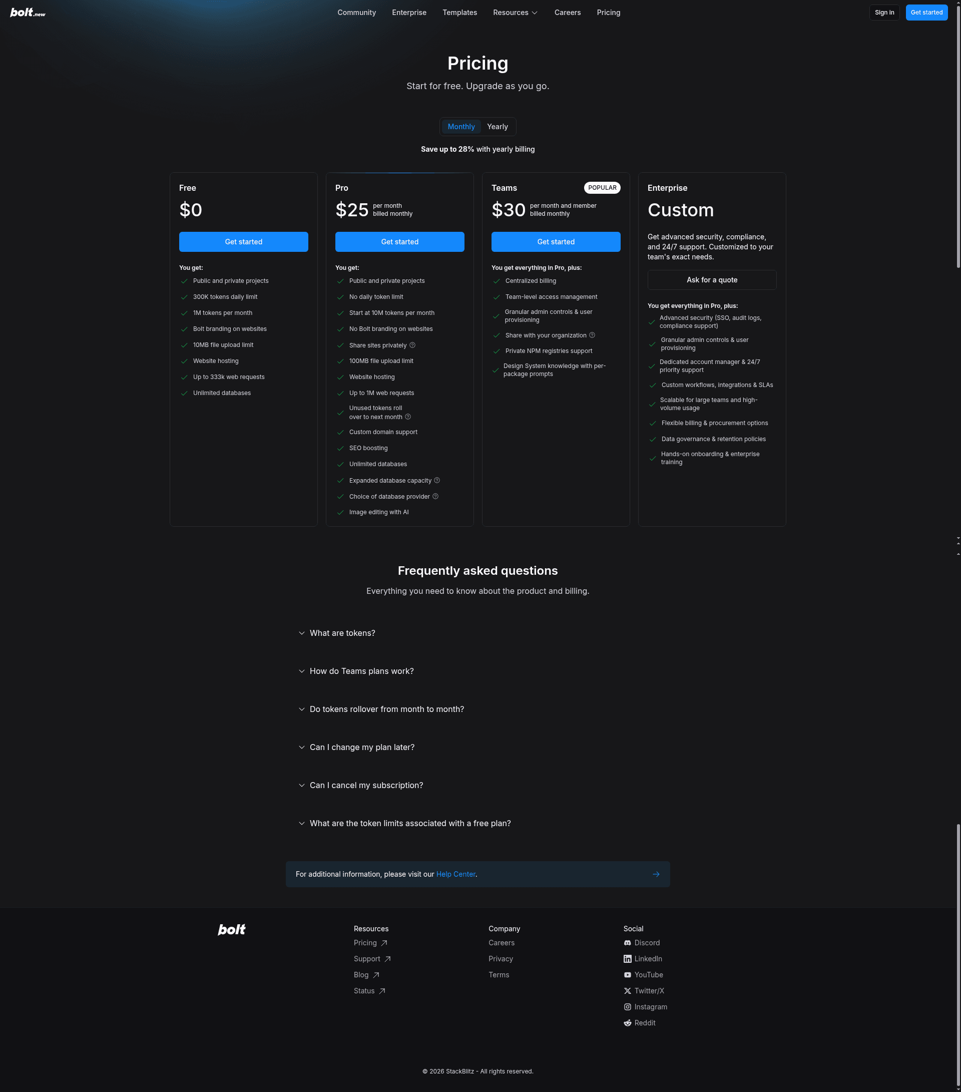 Screenshot of bolt.new taken on August 12, 2026