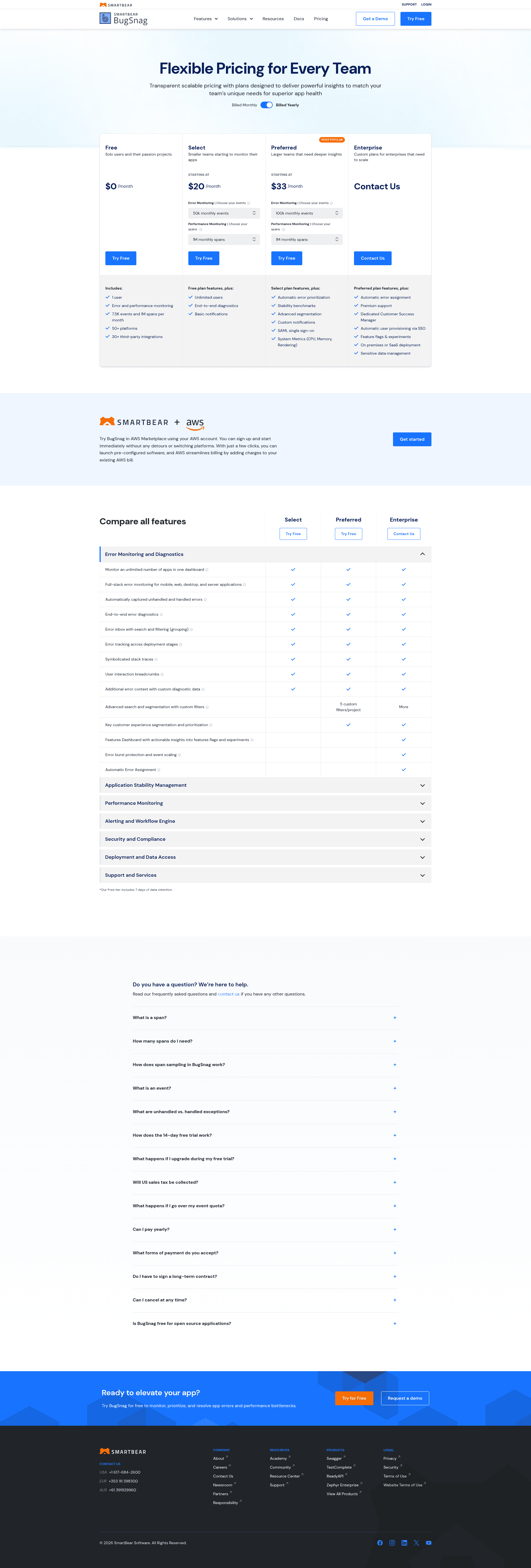 Screenshot of bugsnag.com taken on August 4, 2026