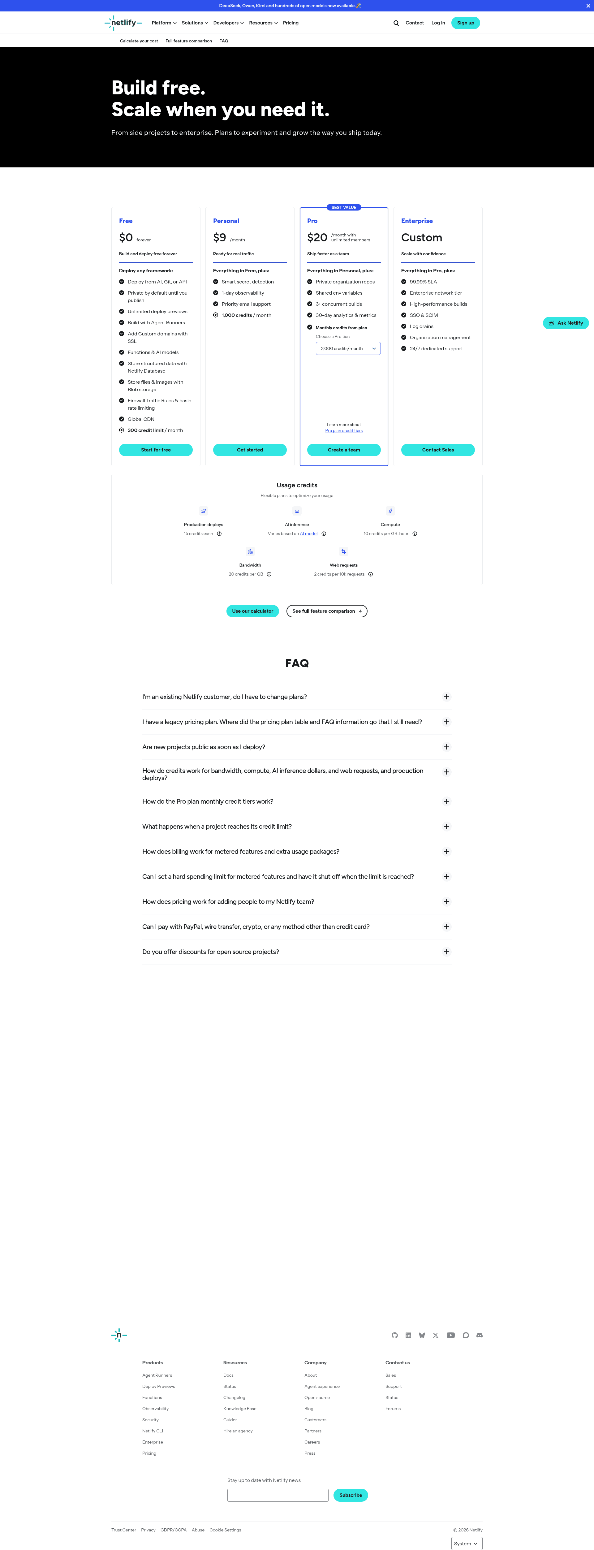 Screenshot of netlify.com taken on August 22, 2026