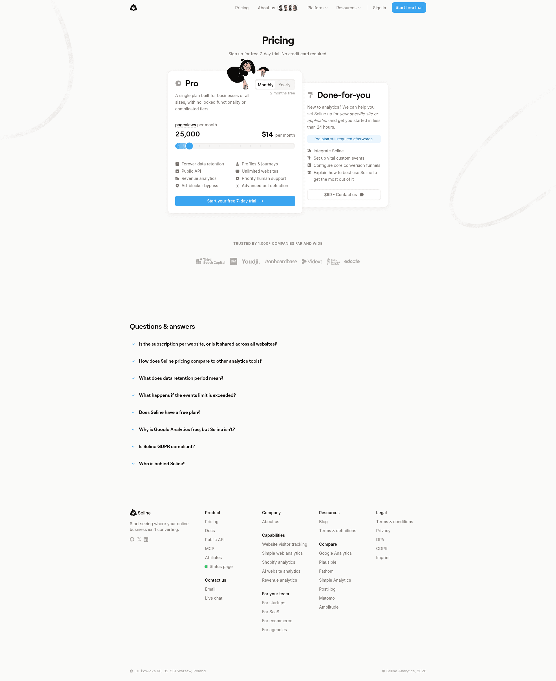 Screenshot of seline.so taken on August 6, 2026