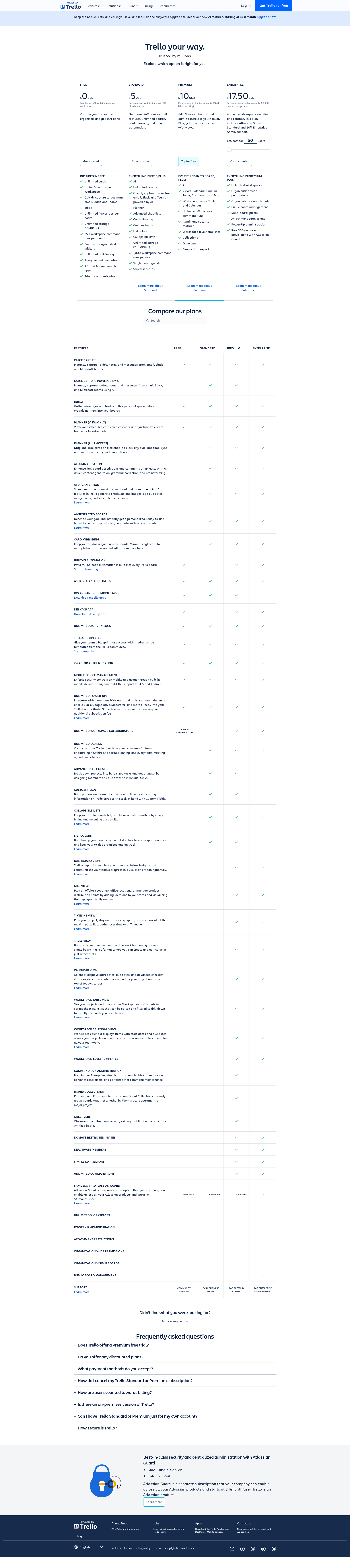 Screenshot of trello.com taken on August 4, 2026
