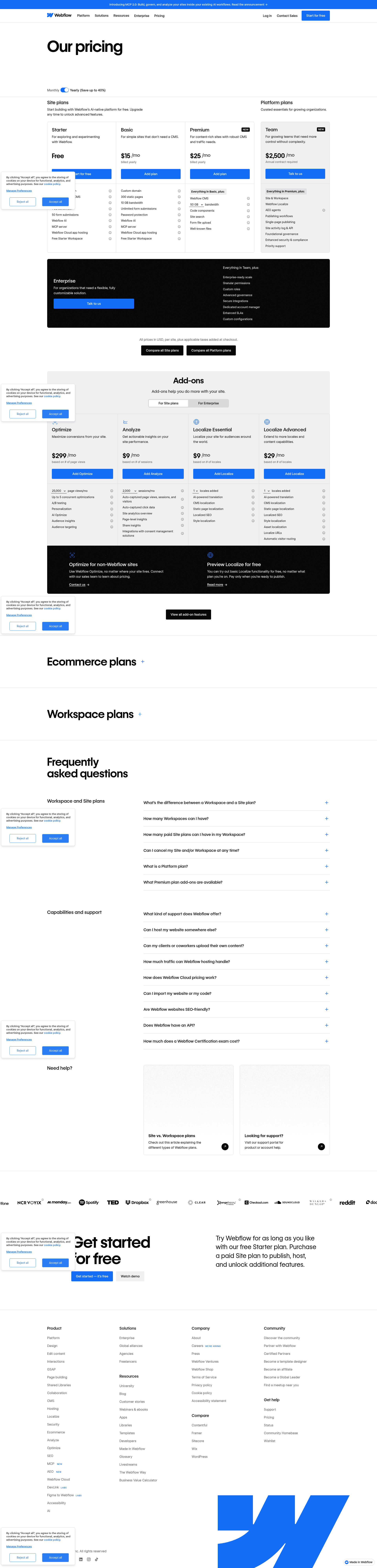 Screenshot of webflow.com taken on August 4, 2026