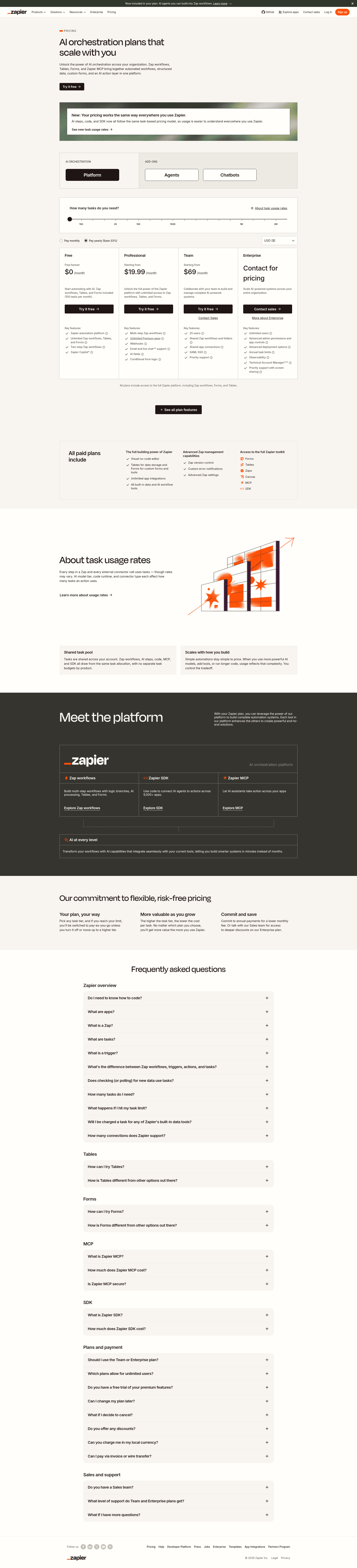 Screenshot of zapier.com taken on August 2, 2026